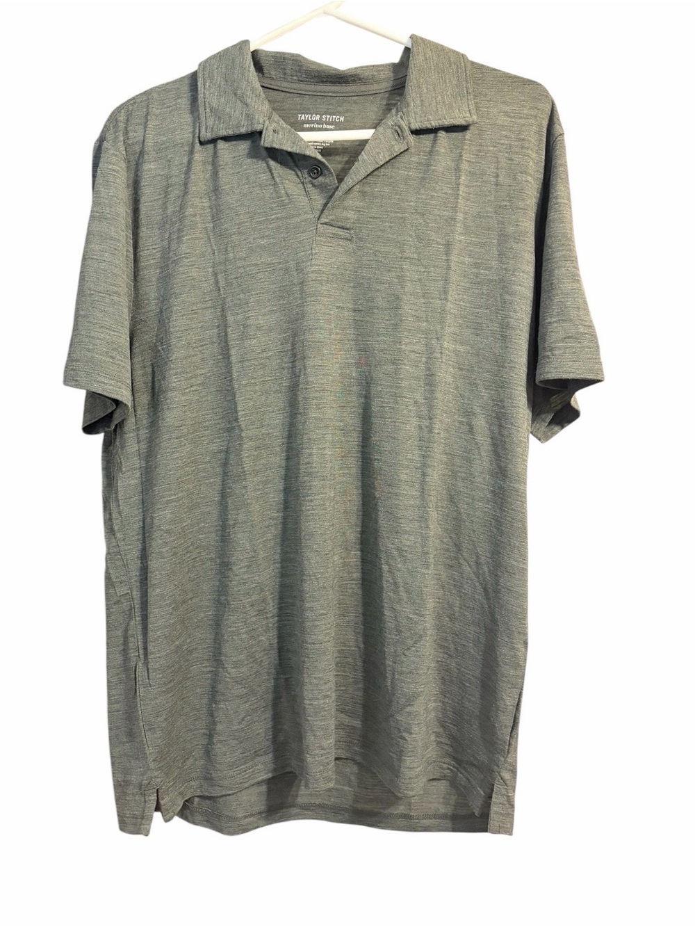 Taylor Stitch The Merino Polo Heather Army Merino Wool Men’s Size 42 L